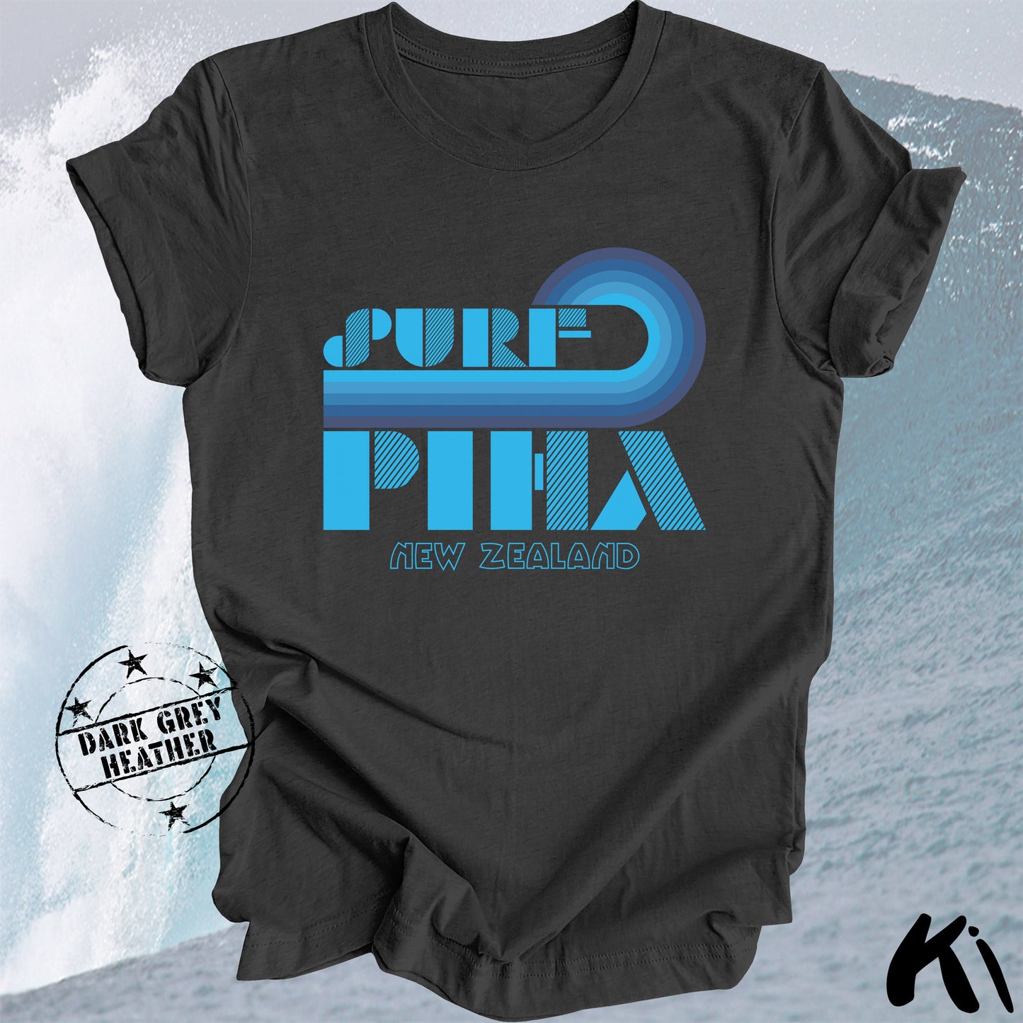 PIHA New Zealand Retro Surfing Wave Shirt