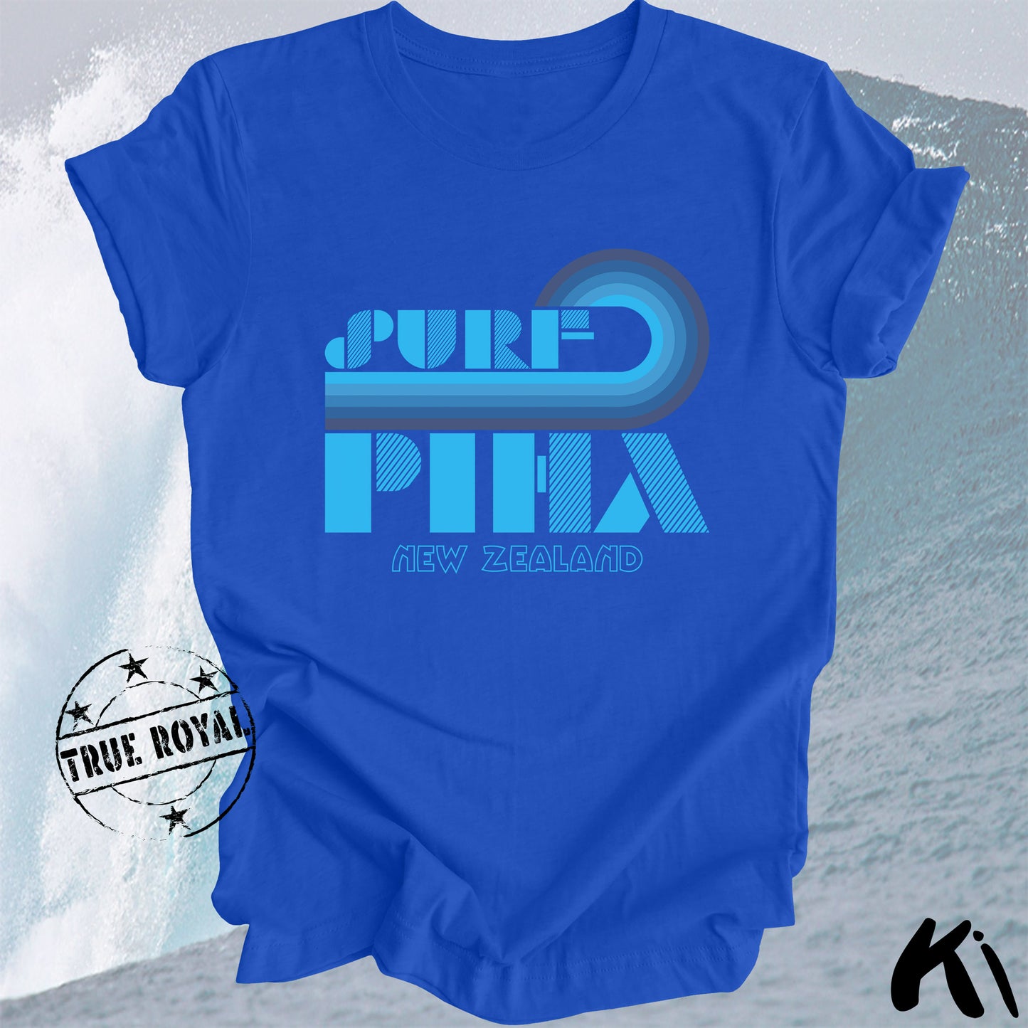 PIHA New Zealand Retro Surfing Wave Shirt