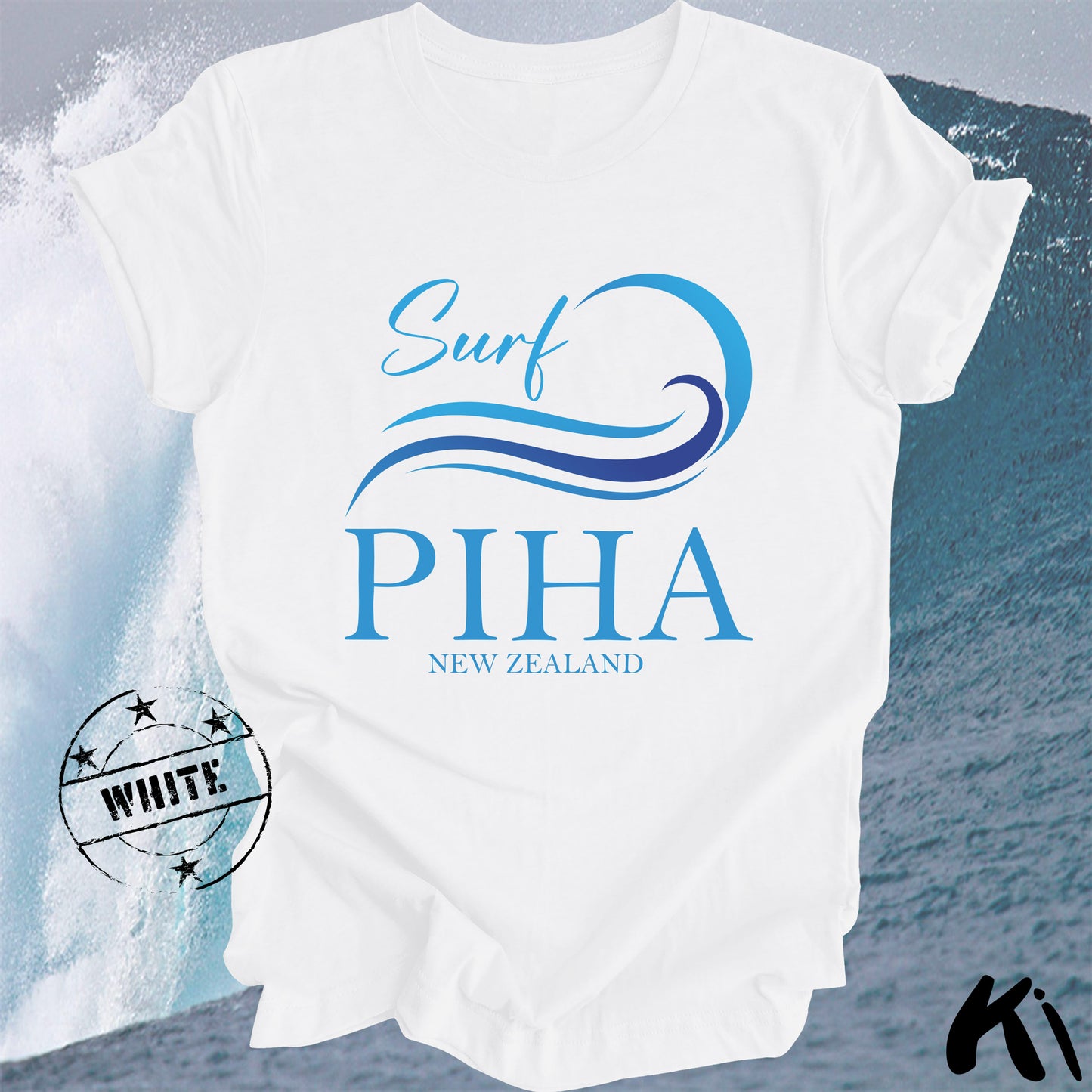 PIHA New Zealand Surfing Wave Shirt