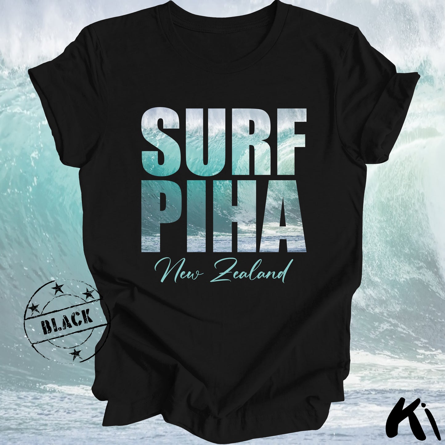 PIHA New Zealand Surfing Wave Shirt
