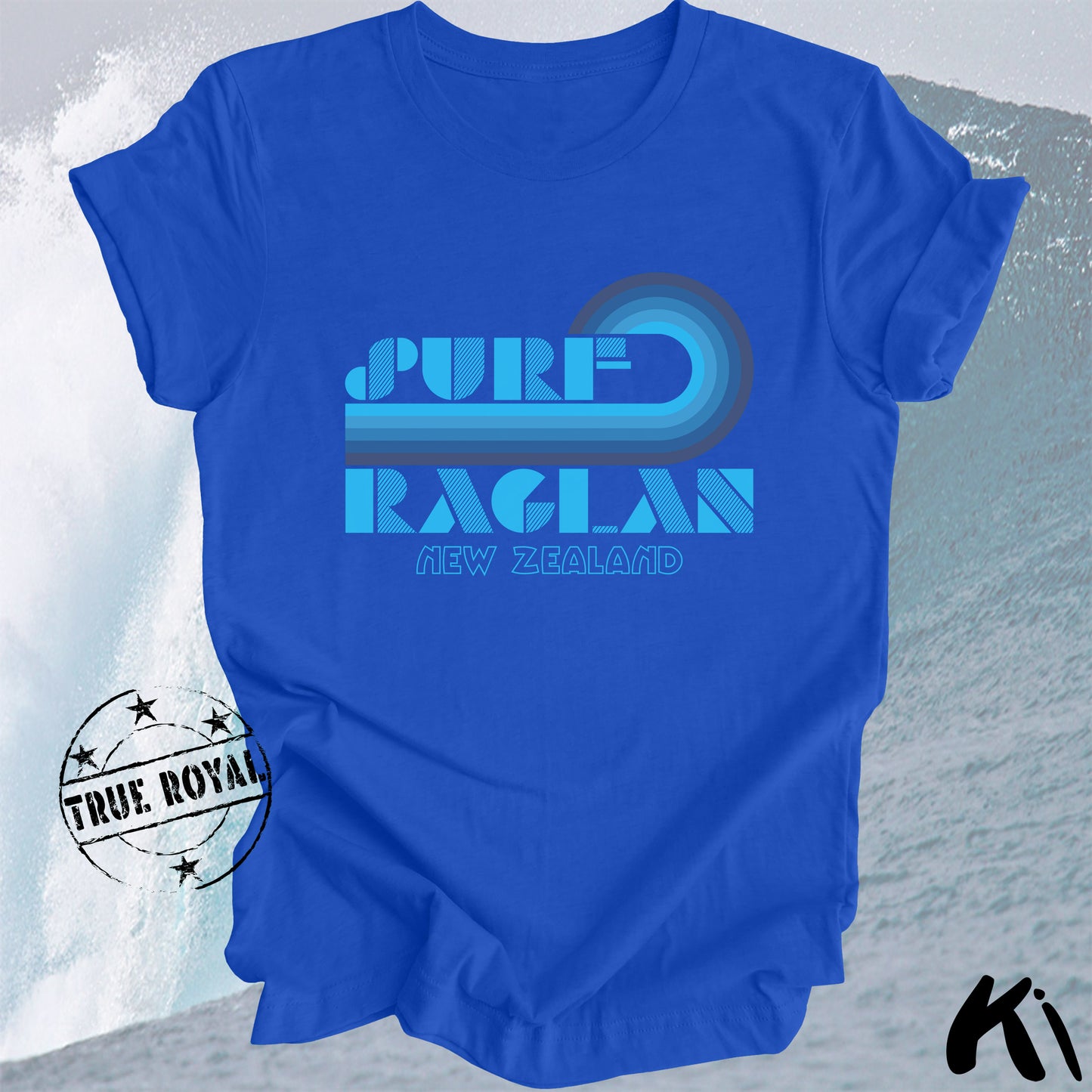 RAGLAN New Zealand Retro Surfing Wave Shirt