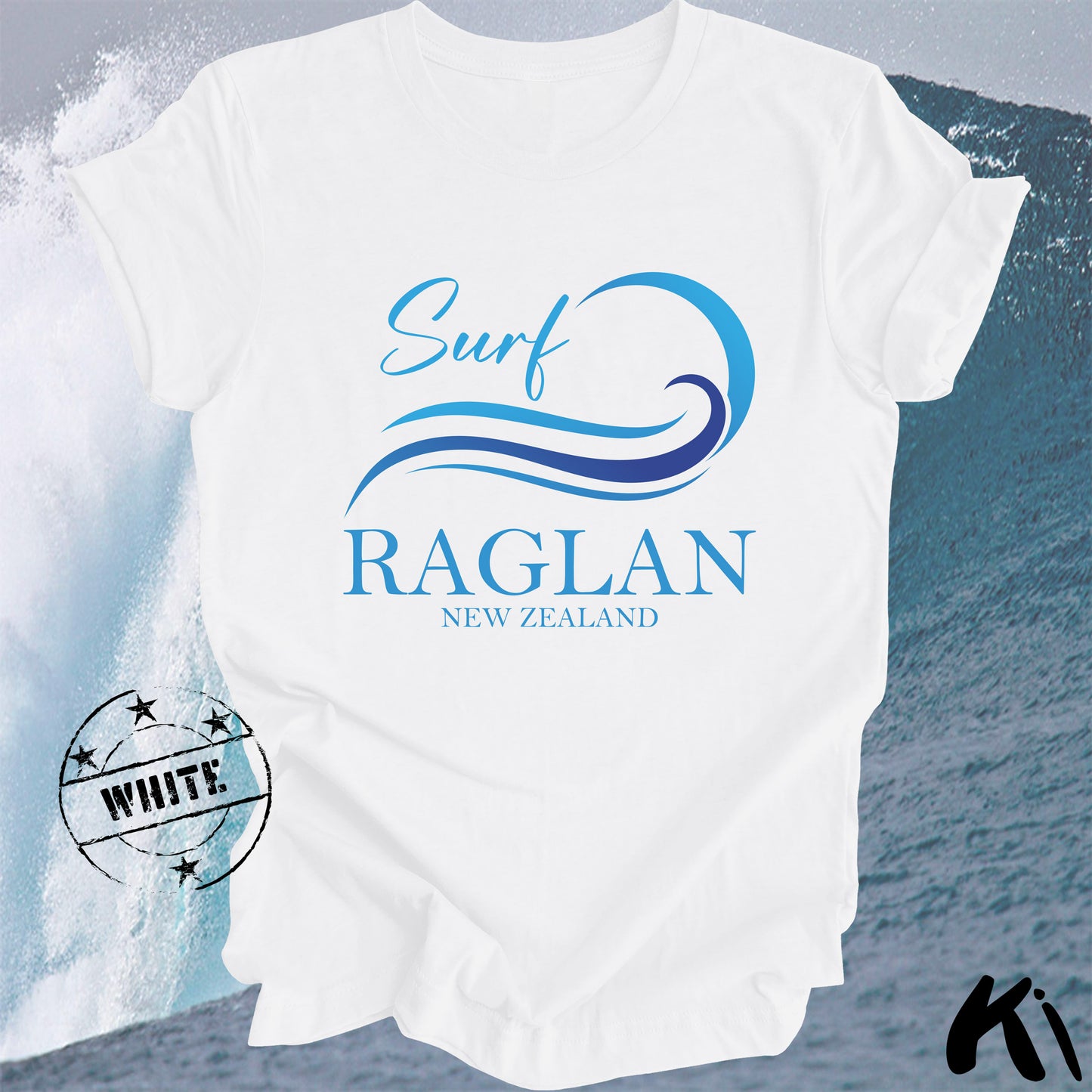 RAGLAN New Zealand Surfing Wave Shirt