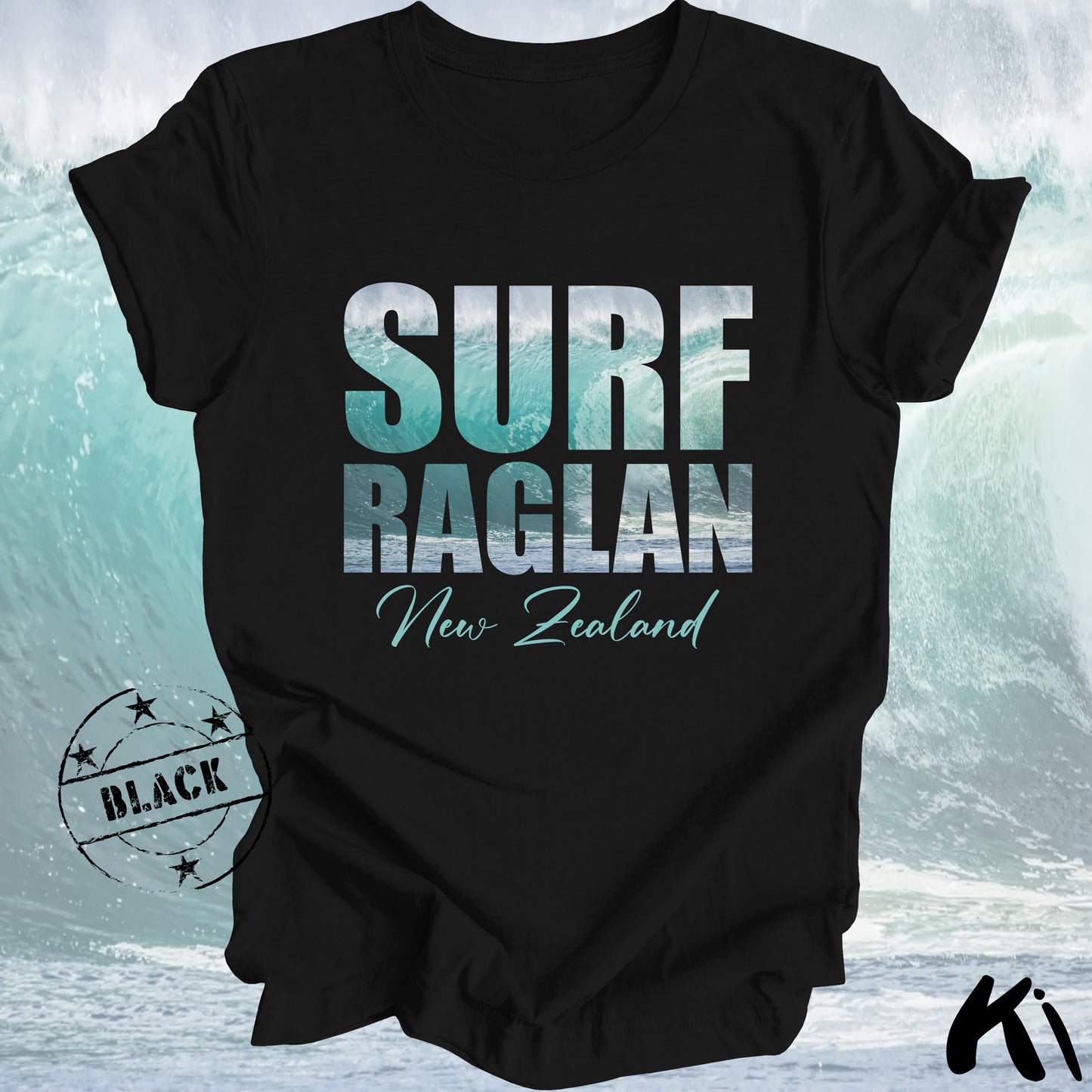 RAGLAN New Zealand Surfing Wave Shirt
