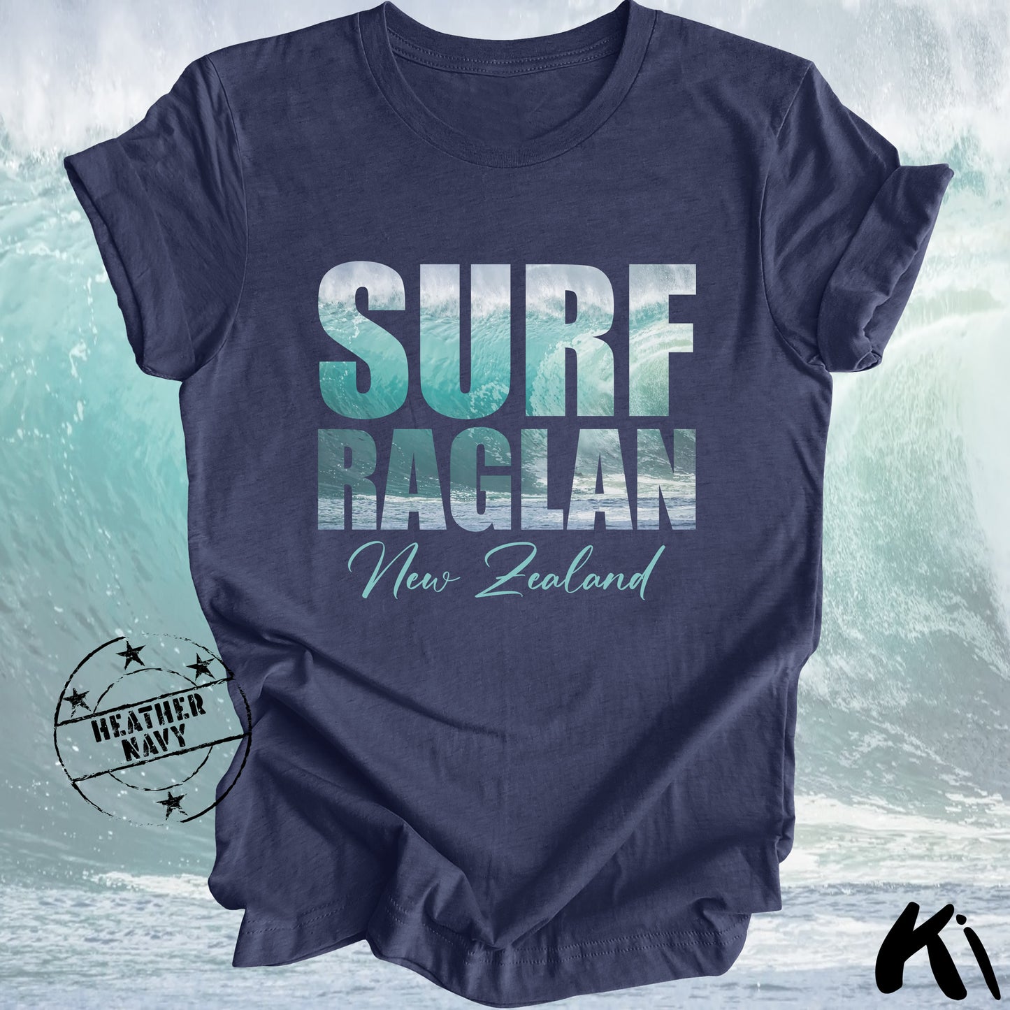 RAGLAN New Zealand Surfing Wave Shirt