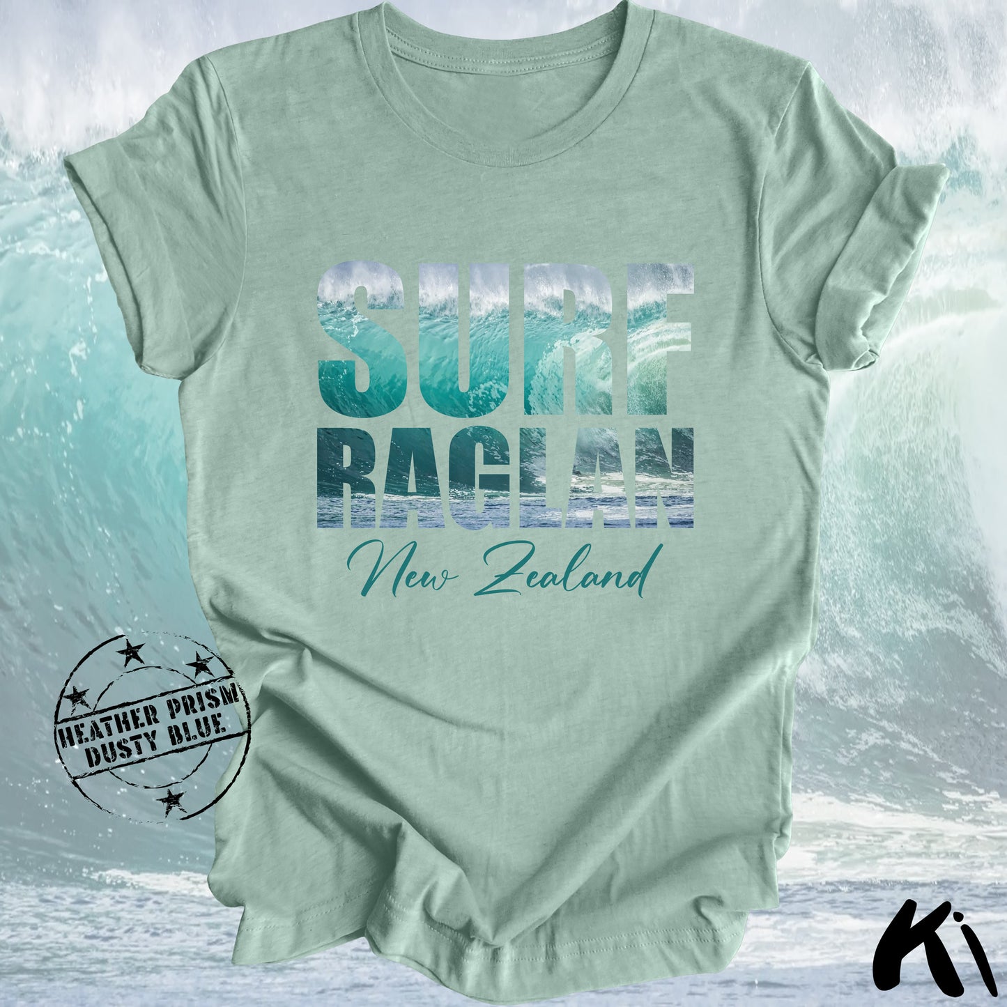RAGLAN New Zealand Surfing Wave Shirt