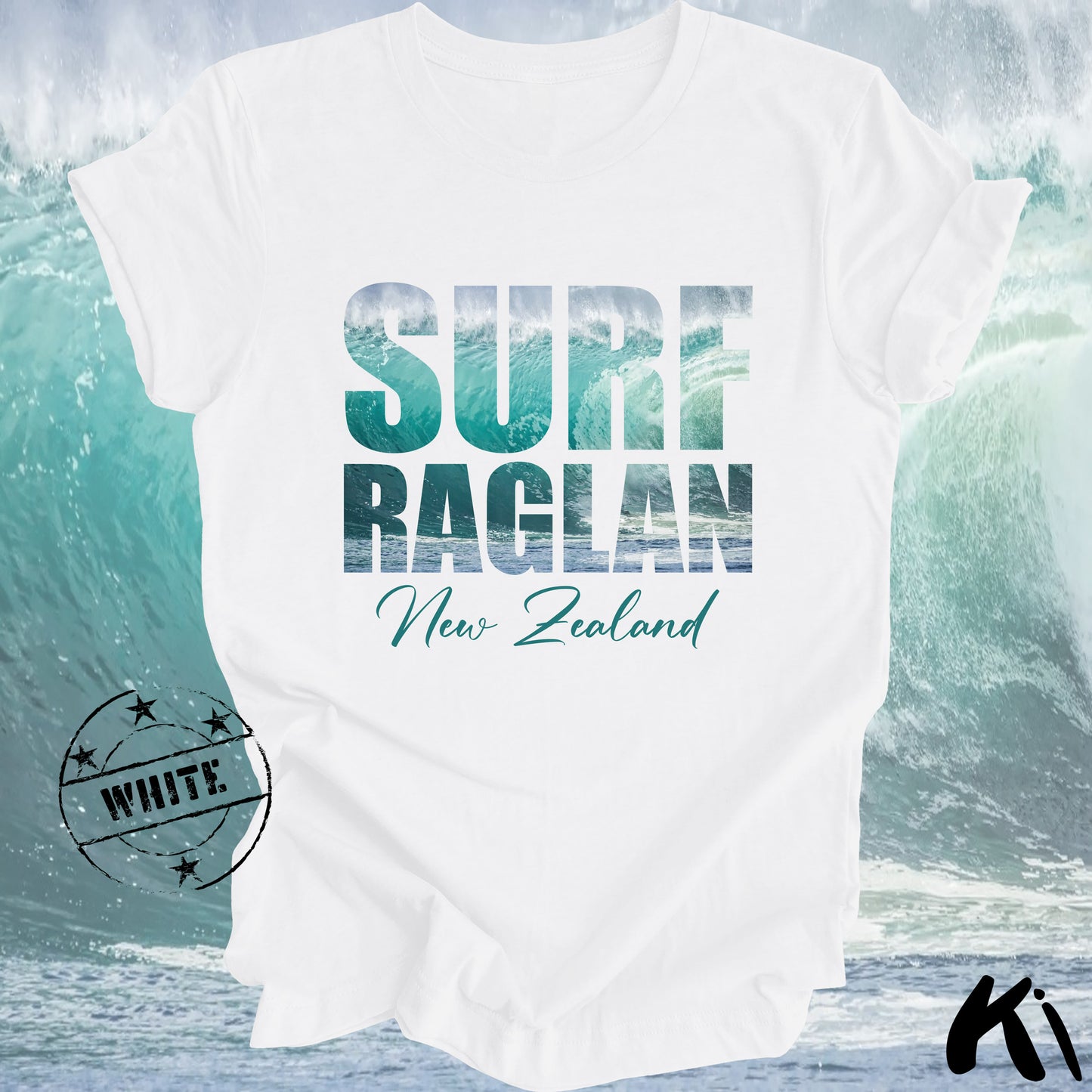 RAGLAN New Zealand Surfing Wave Shirt