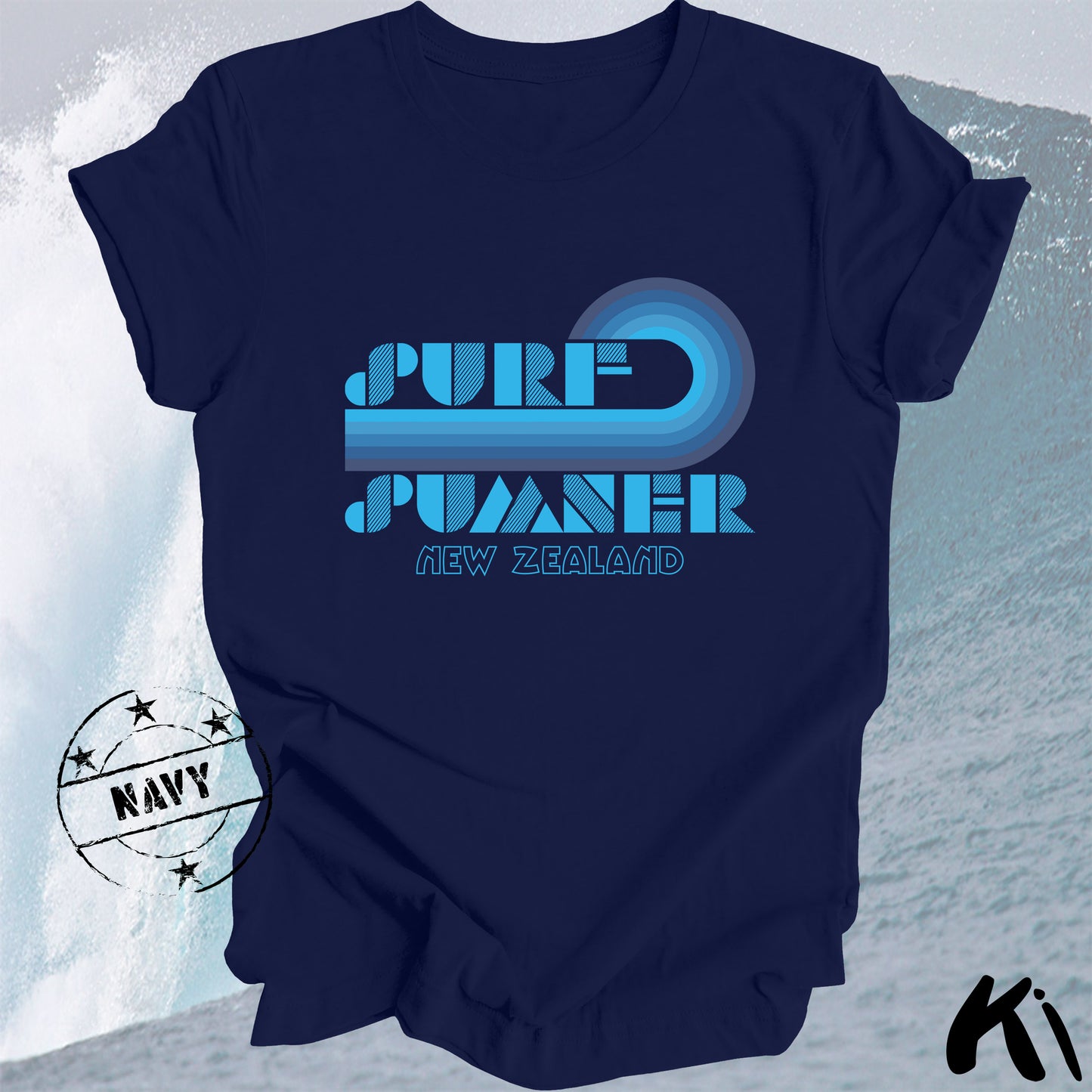 SUMNER New Zealand Retro Surfing Wave Shirt