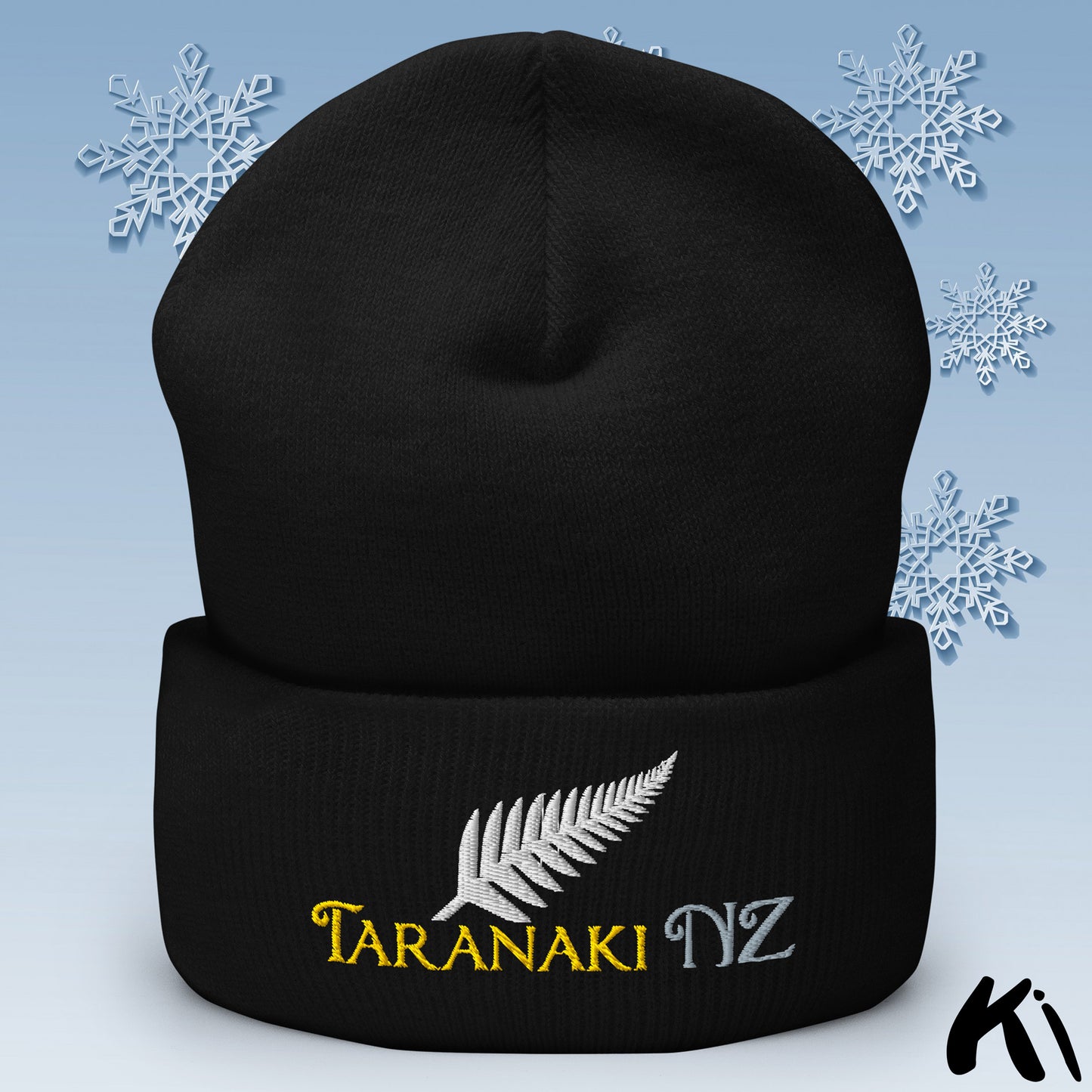 TARANAKI NZ Silver Fern Cuffed Beanie