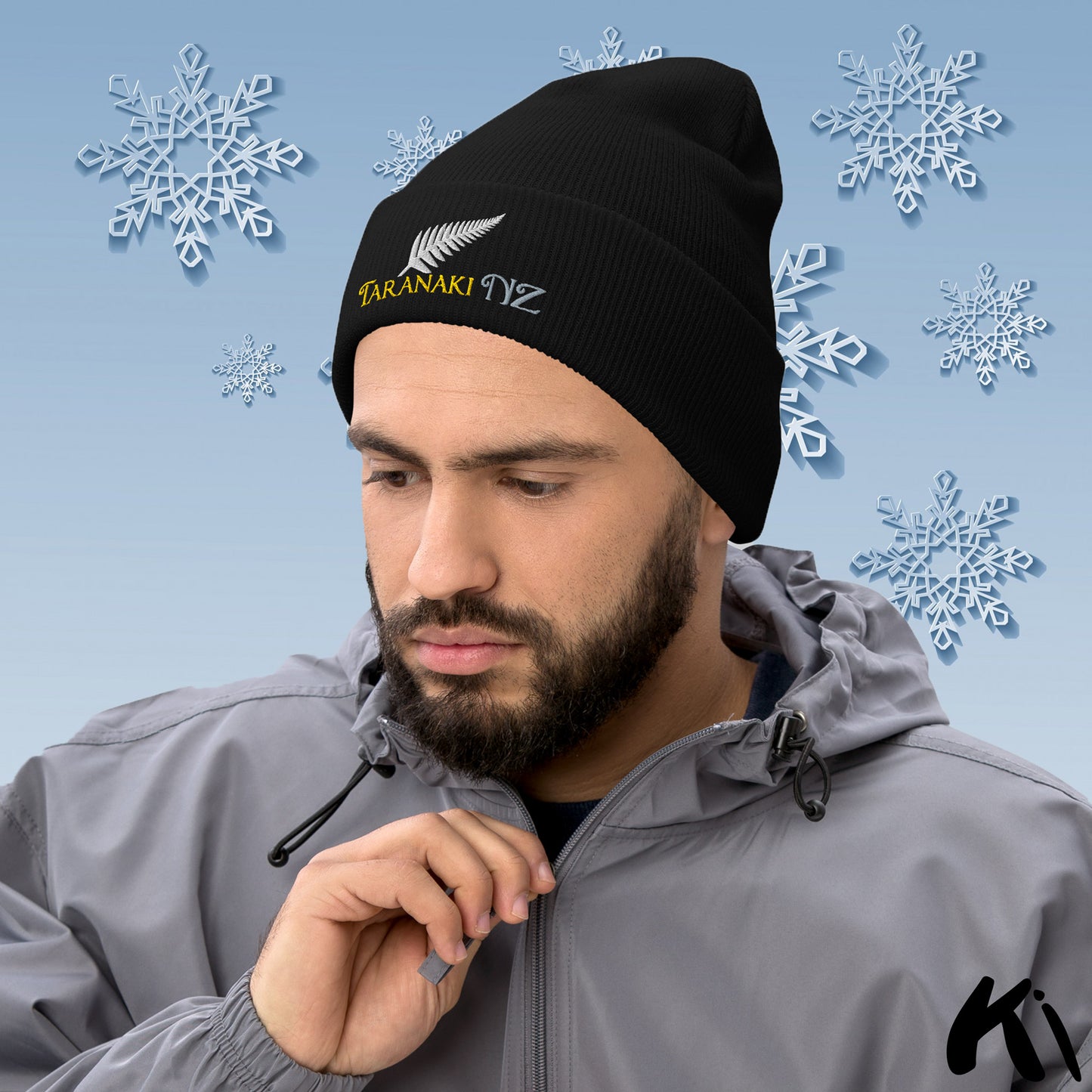 TARANAKI NZ Silver Fern Cuffed Beanie