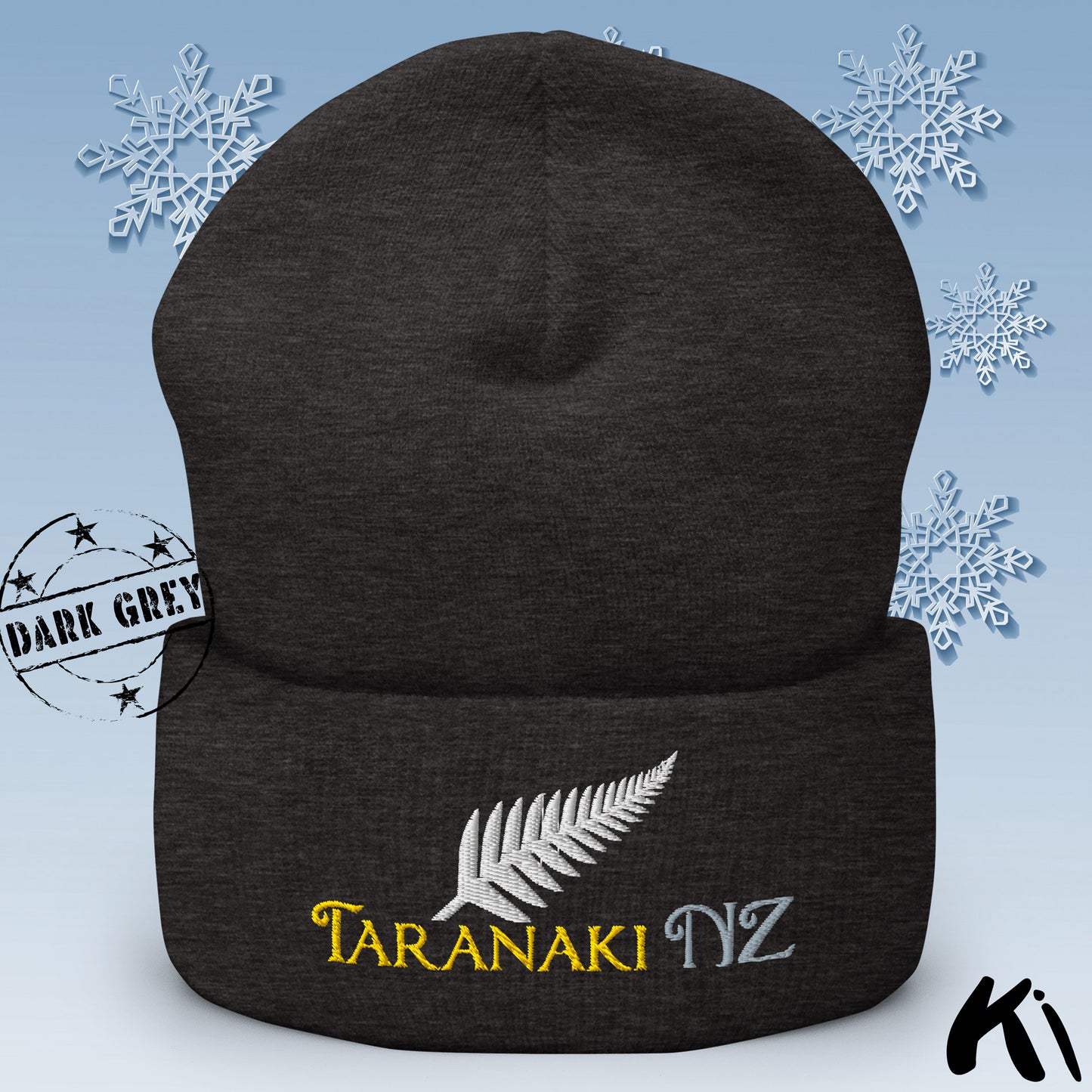 TARANAKI NZ Silver Fern Cuffed Beanie