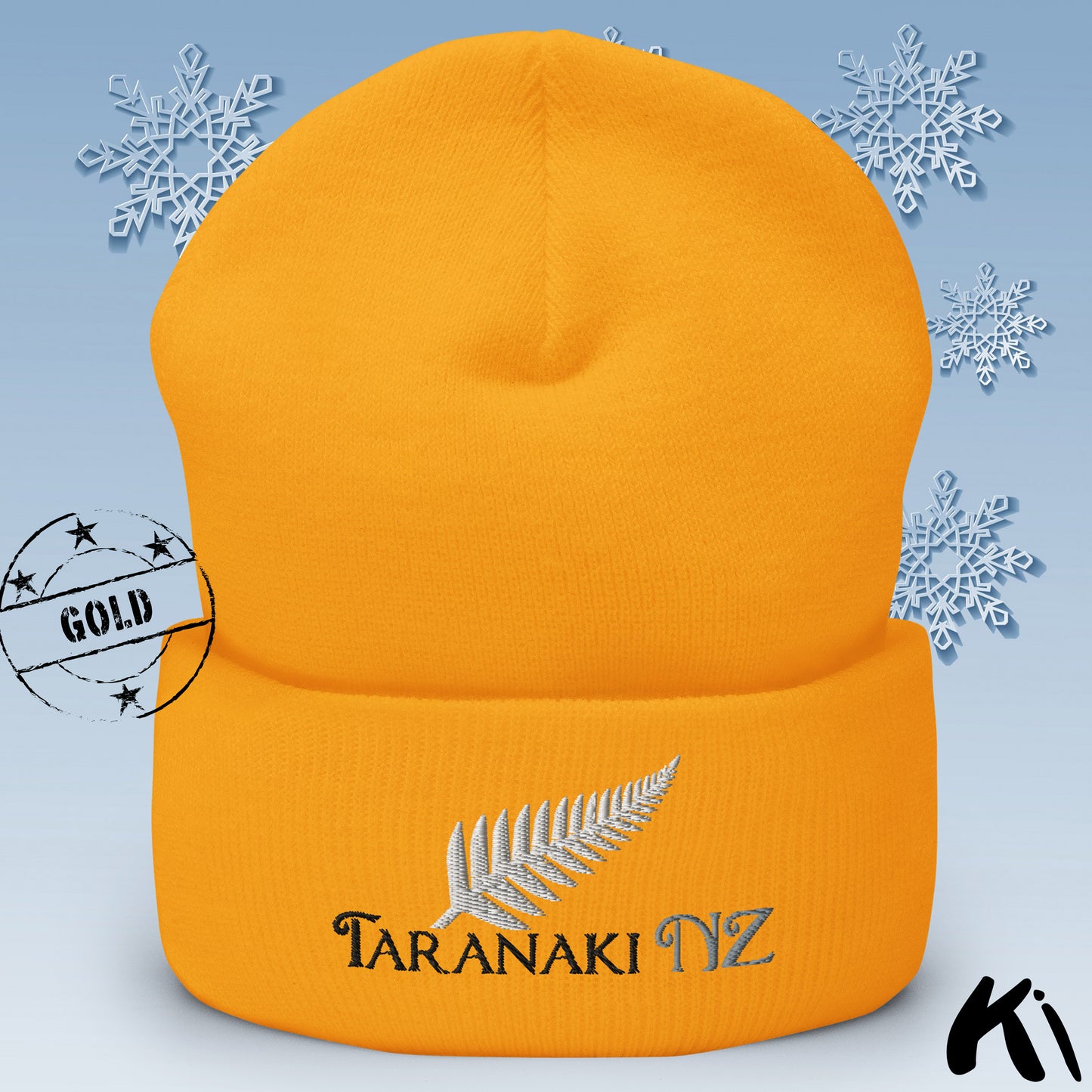 TARANAKI NZ Silver Fern Cuffed Beanie
