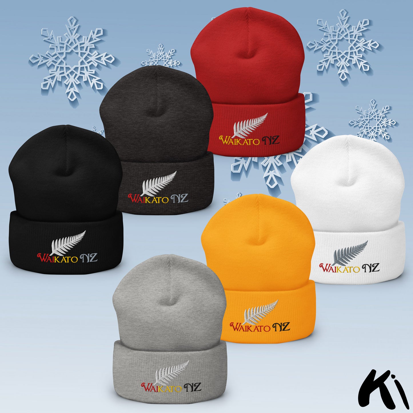 WAIKATO NZ Silver Fern Cuffed Beanie