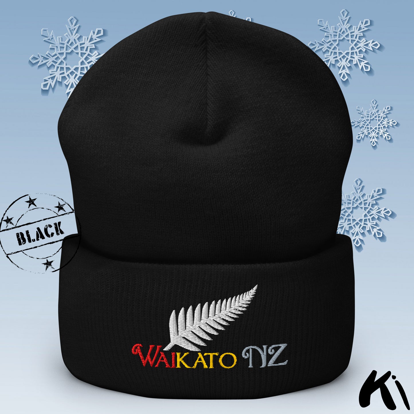 WAIKATO NZ Silver Fern Cuffed Beanie