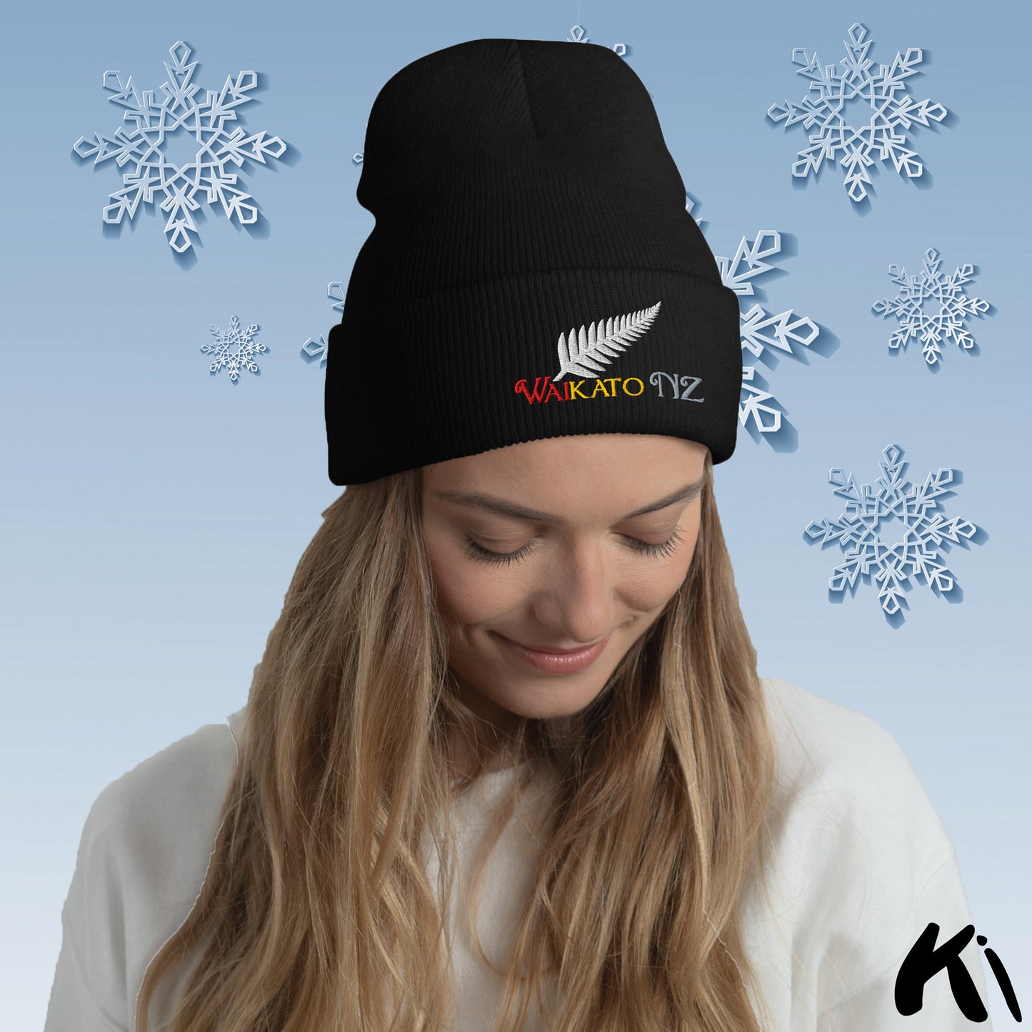 WAIKATO NZ Silver Fern Cuffed Beanie