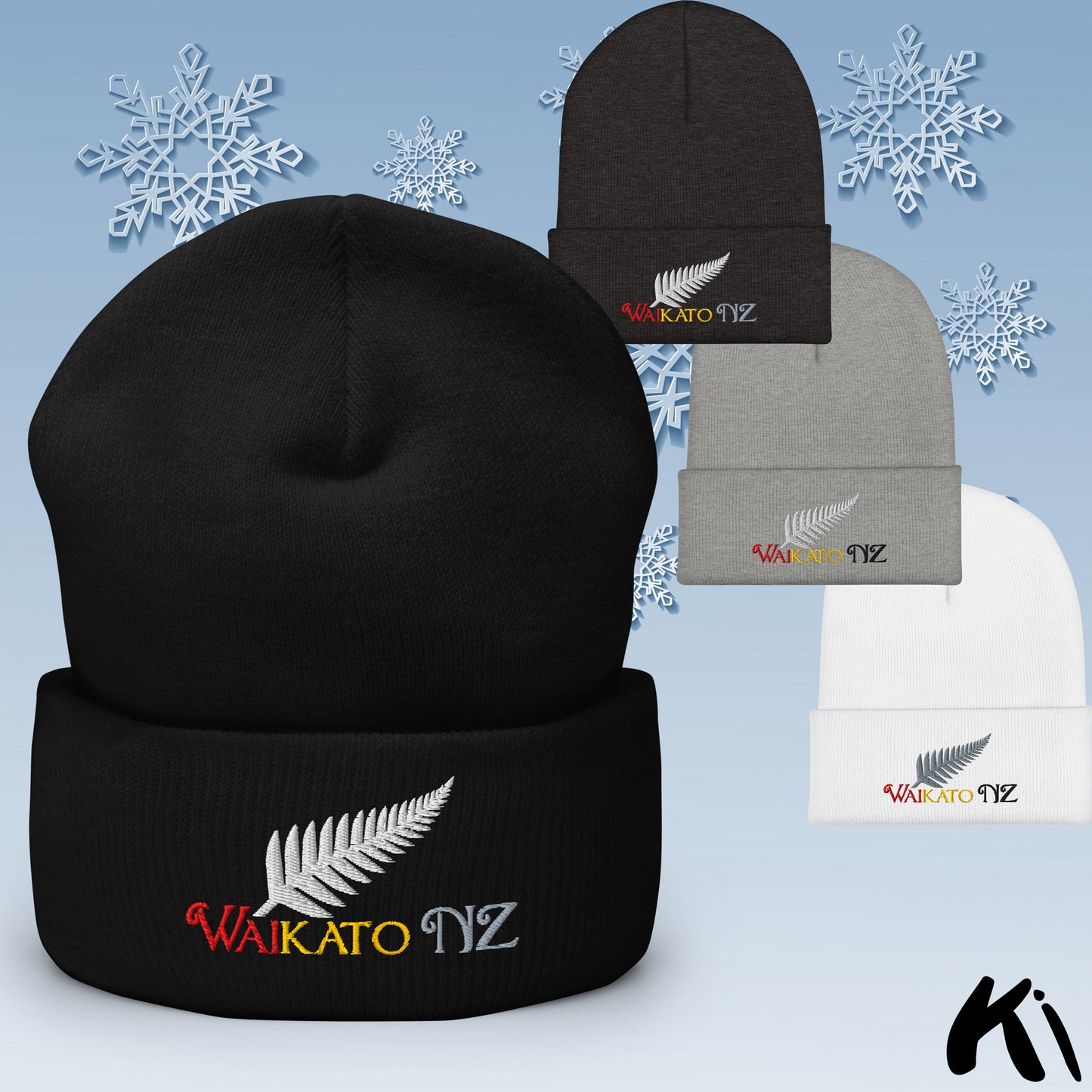 WAIKATO NZ Silver Fern Cuffed Beanie