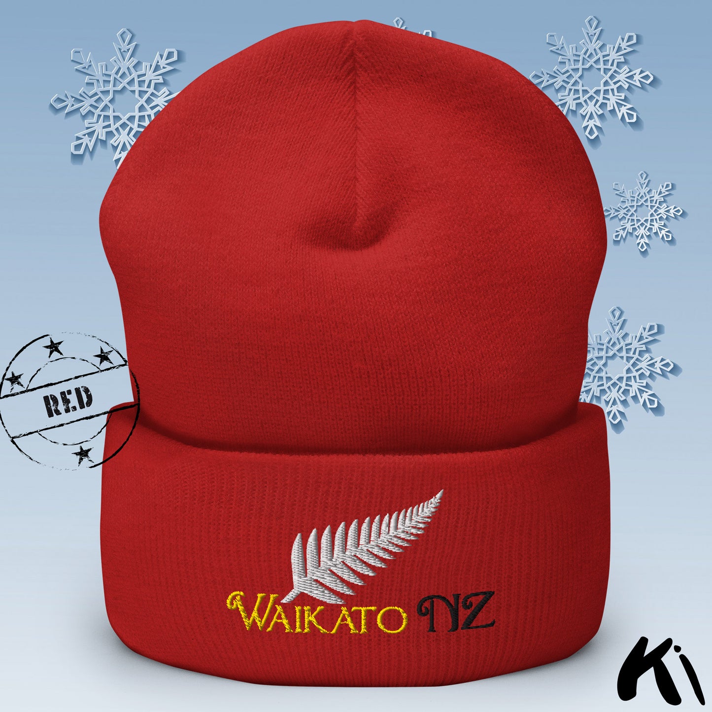 WAIKATO NZ Silver Fern Cuffed Beanie