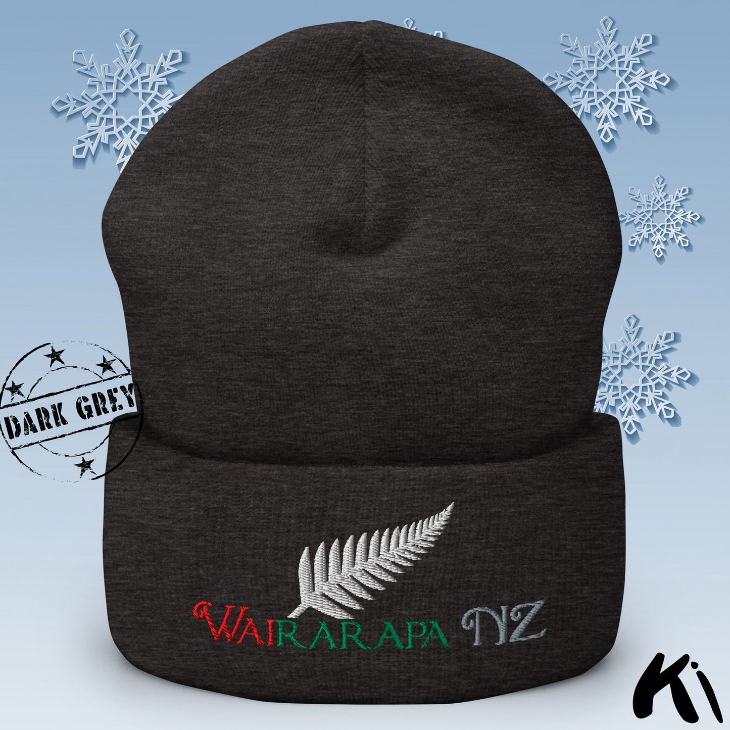WAIRARAPA NZ Silver Fern Cuffed Beanie
