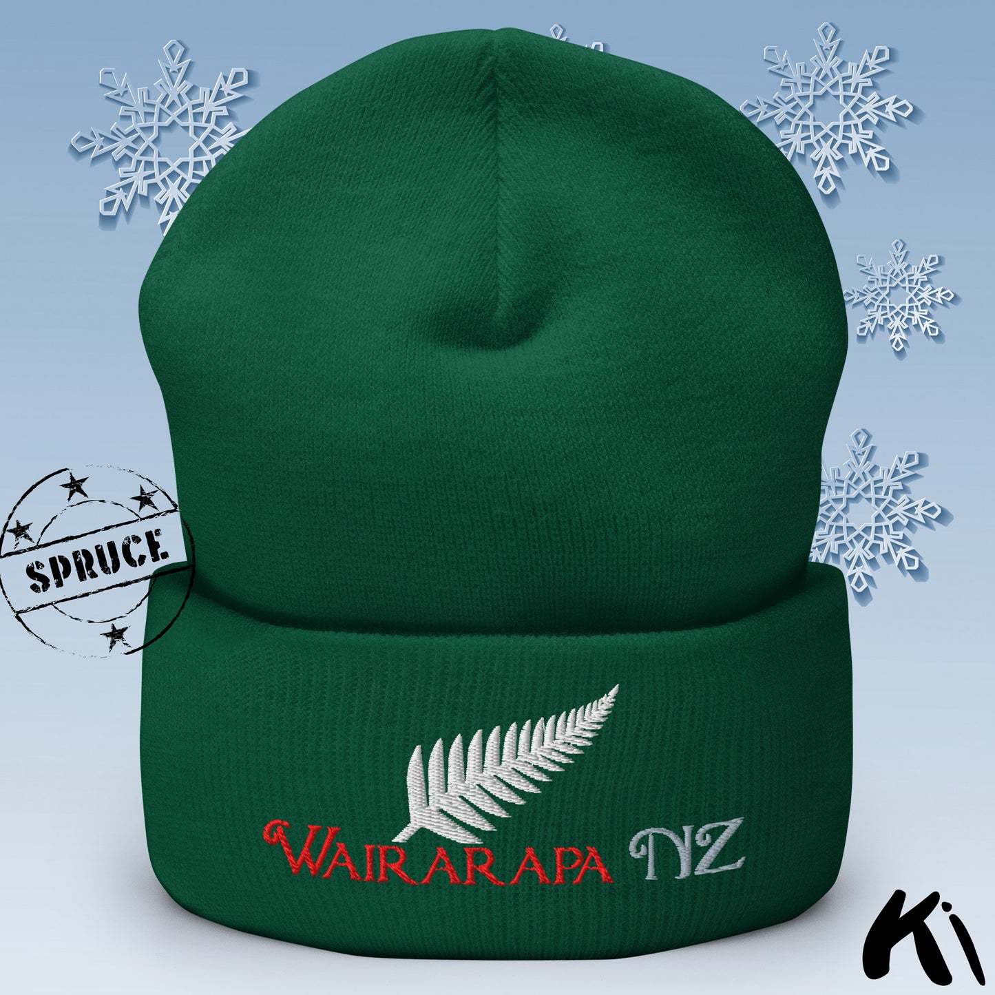 WAIRARAPA NZ Silver Fern Cuffed Beanie