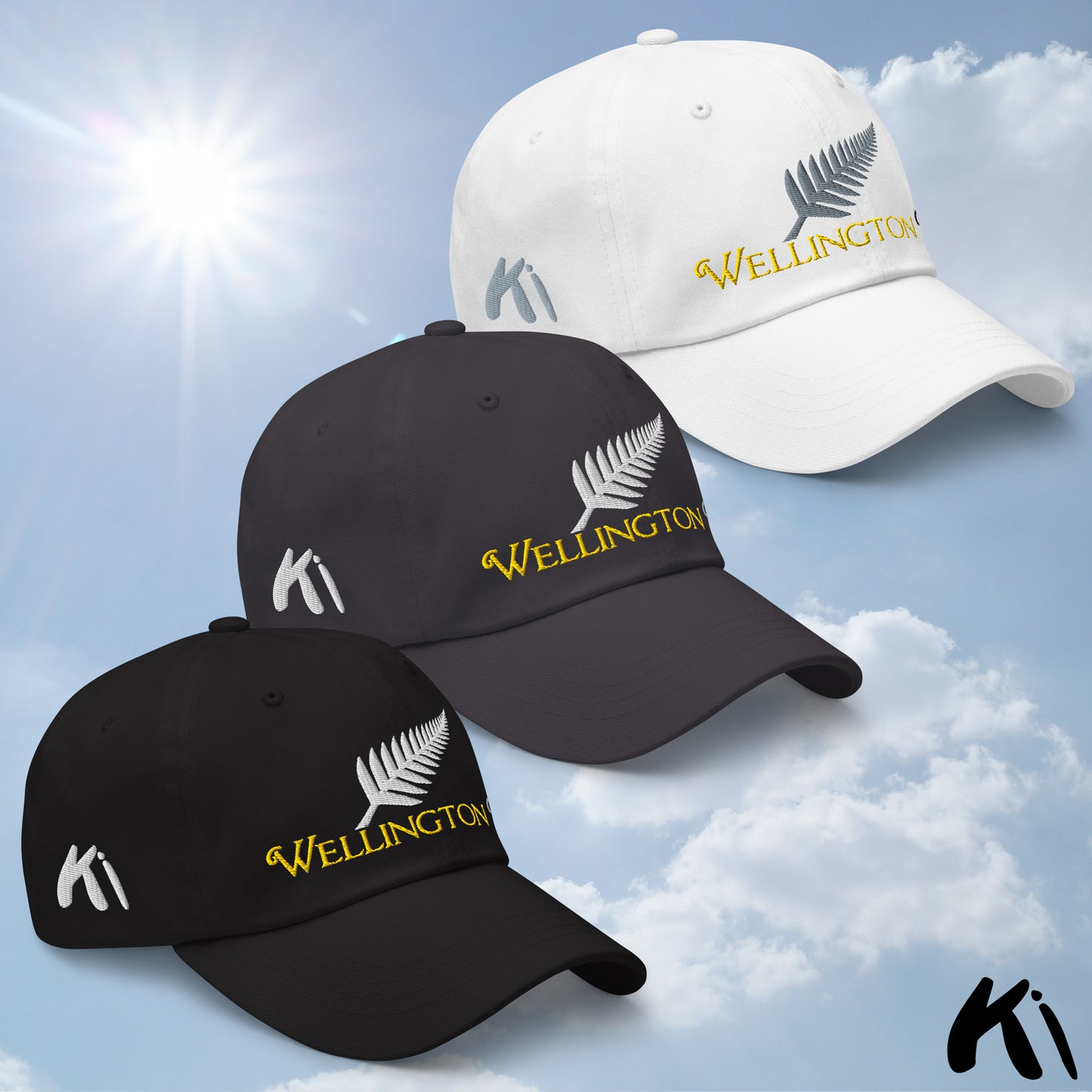 WELLINGTON NZ Silver Fern Embroidered Cap