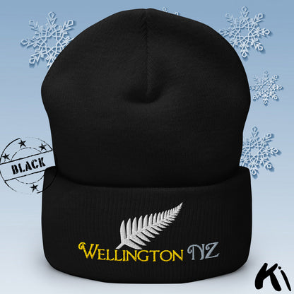 WELLINGTON NZ Silver Fern Cuffed Beanie