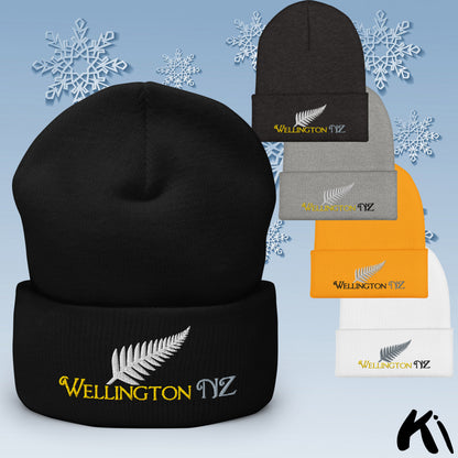 WELLINGTON NZ Silver Fern Cuffed Beanie