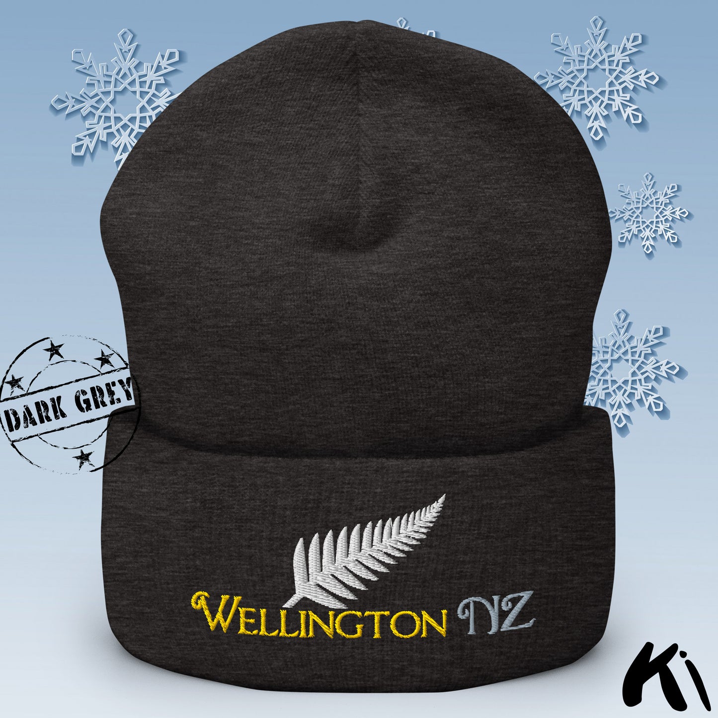 WELLINGTON NZ Silver Fern Cuffed Beanie