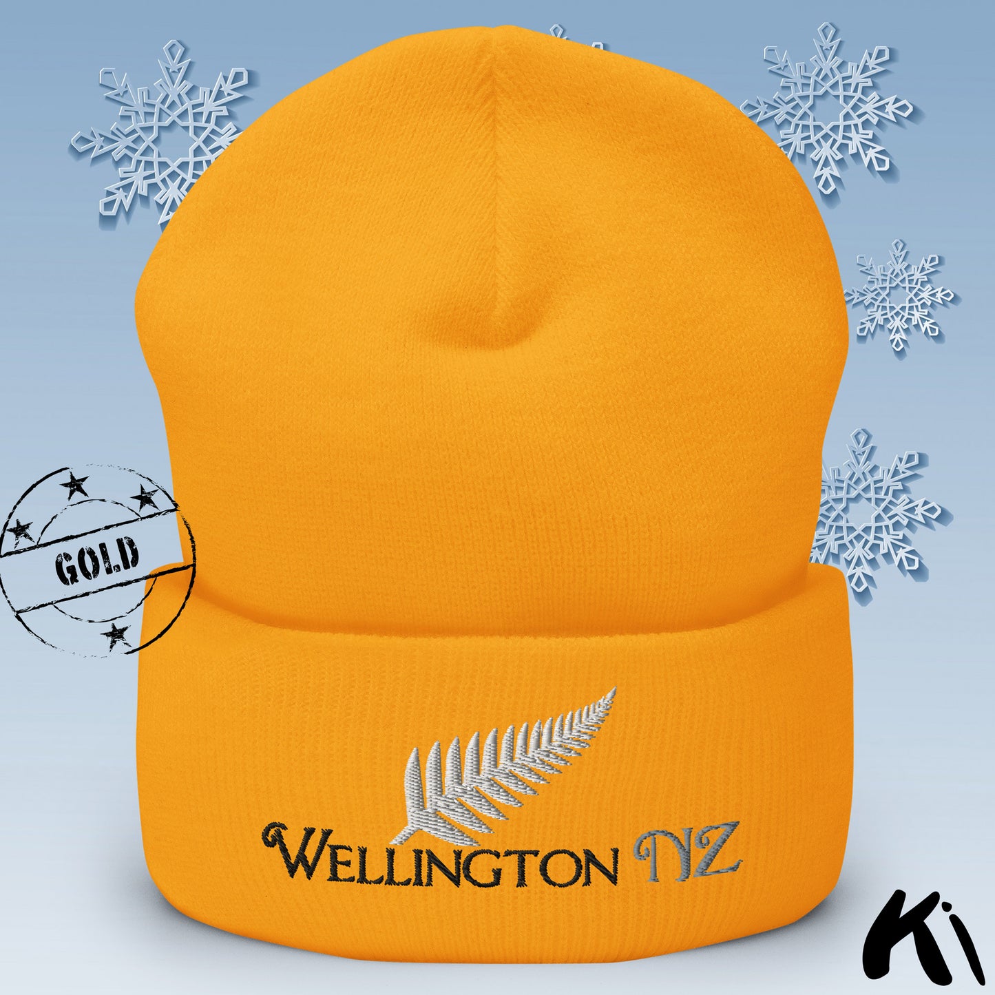 WELLINGTON NZ Silver Fern Cuffed Beanie