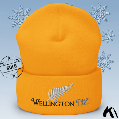 WELLINGTON NZ Silver Fern Cuffed Beanie