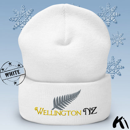 WELLINGTON NZ Silver Fern Cuffed Beanie