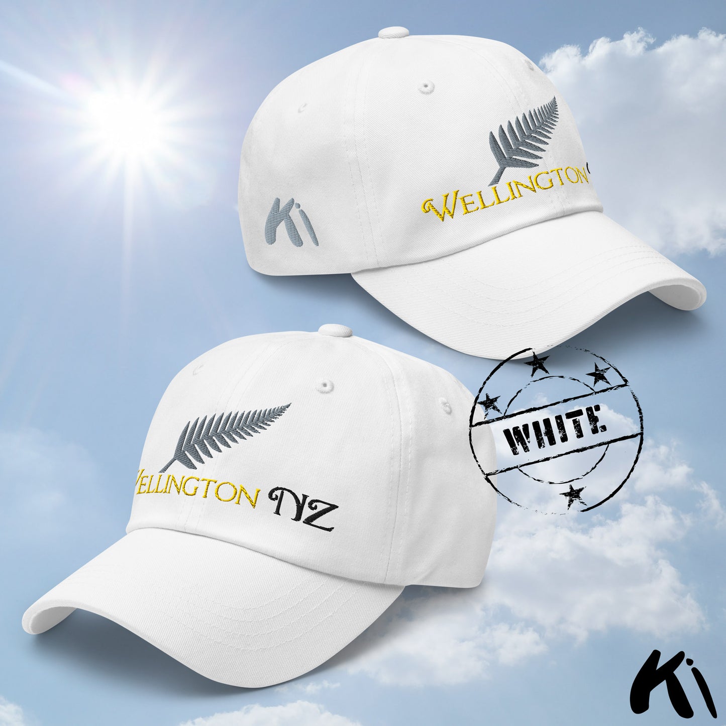 WELLINGTON NZ Silver Fern Embroidered Cap