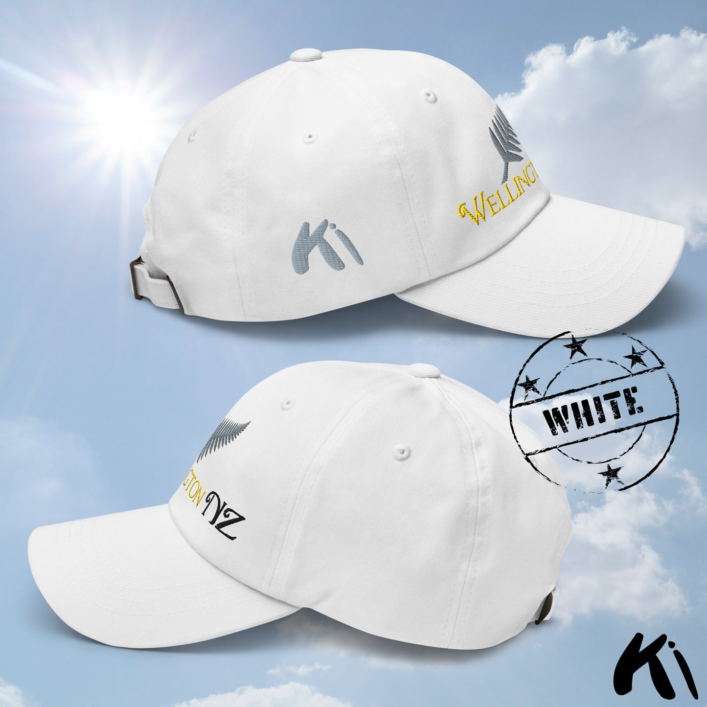 WELLINGTON NZ Silver Fern Embroidered Cap