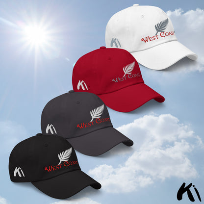 WEST COAST NZ Silver Fern Embroidered Cap