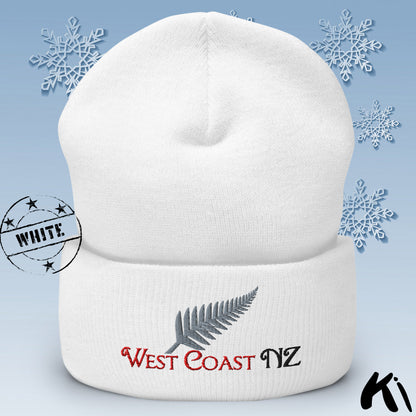WEST COAST NZ Silver Fern Cuffed Beanie
