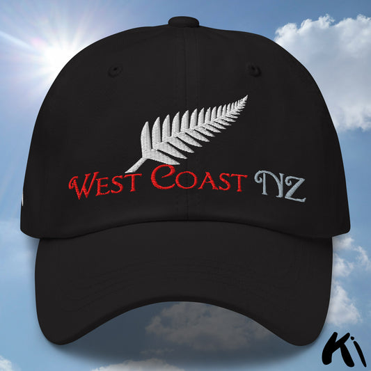 WEST COAST NZ Silver Fern Embroidered Cap
