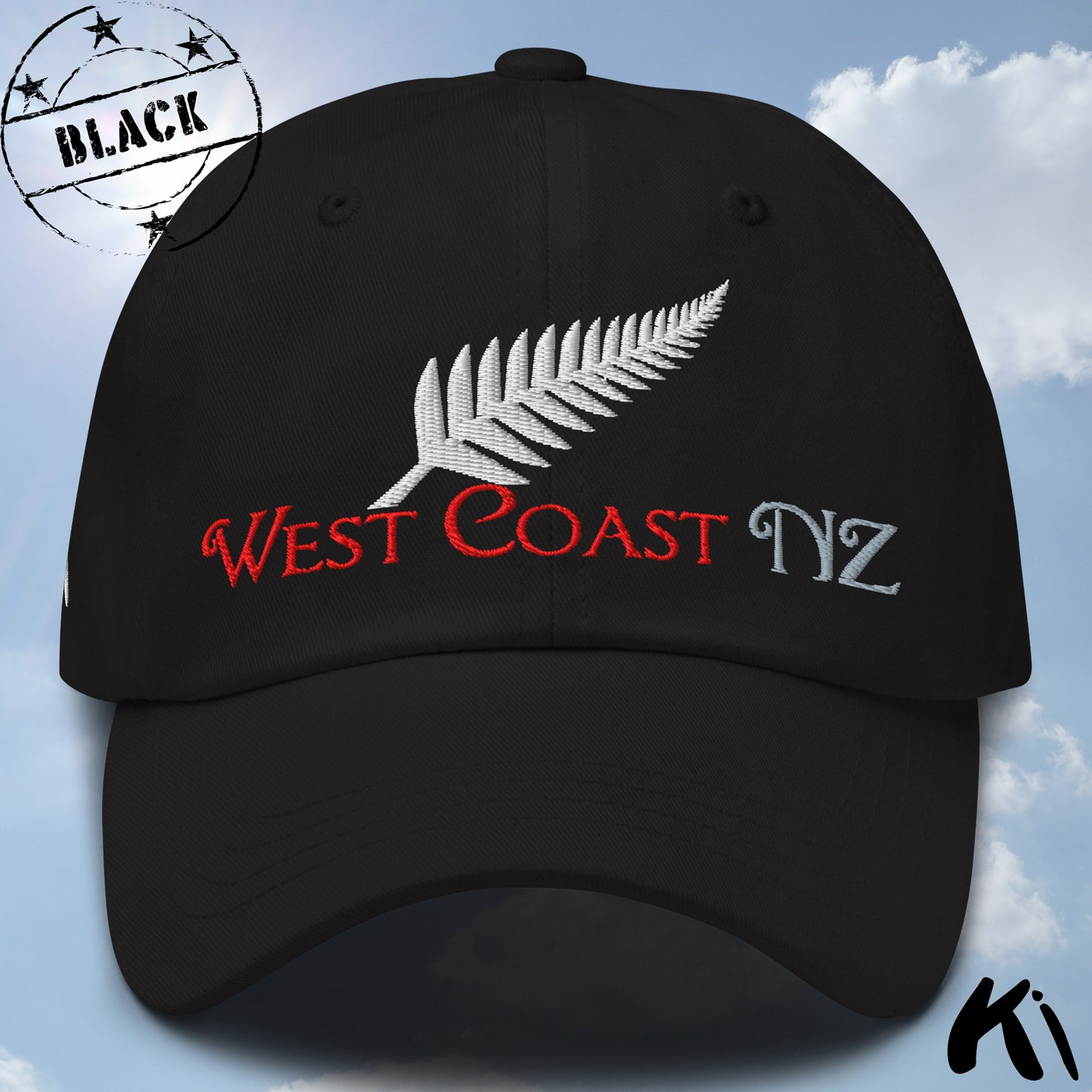 WEST COAST NZ Silver Fern Embroidered Cap