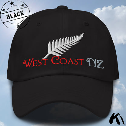 WEST COAST NZ Silver Fern Embroidered Cap