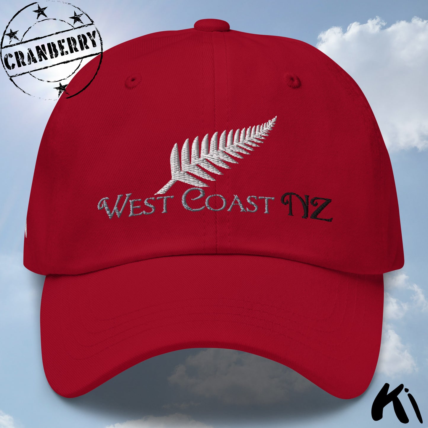 WEST COAST NZ Silver Fern Embroidered Cap