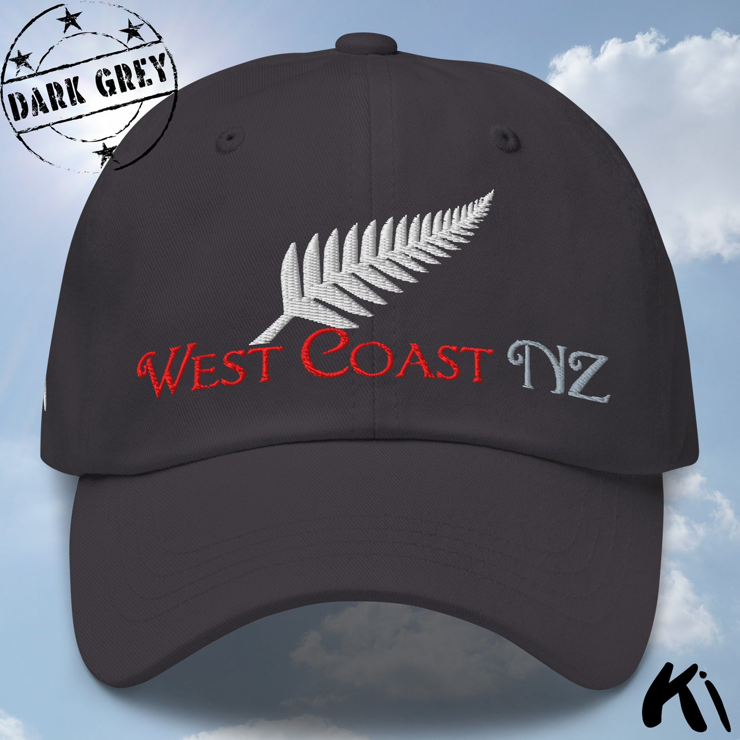 WEST COAST NZ Silver Fern Embroidered Cap