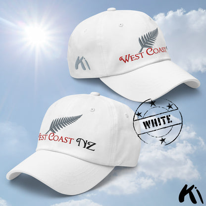 WEST COAST NZ Silver Fern Embroidered Cap