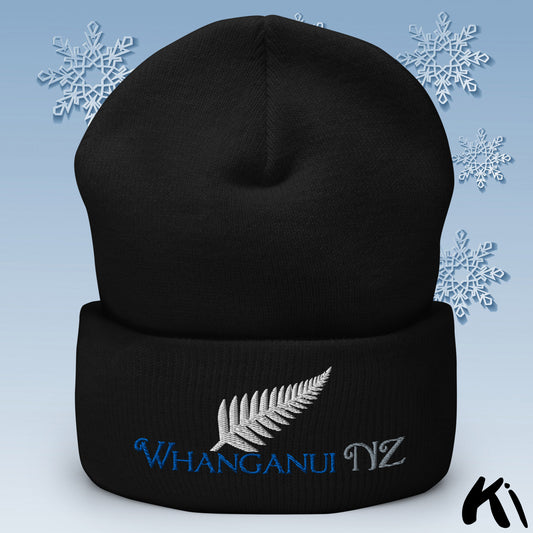 WHANGANUI NZ Silver Fern Cuffed Beanie