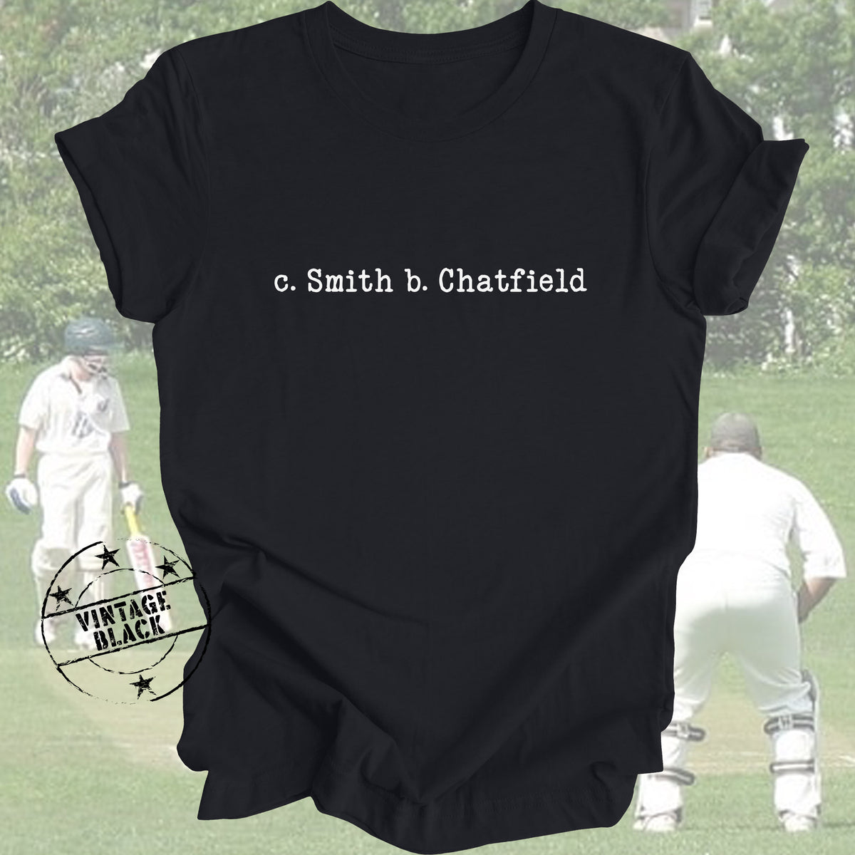 c. SMITH b. CHATFIELD Retro Cricket Shirt