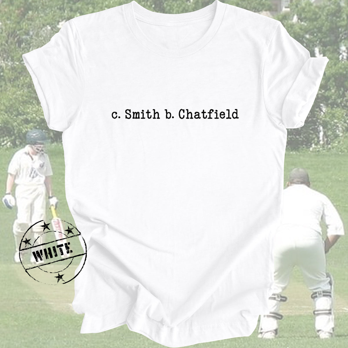 c. SMITH b. CHATFIELD Retro Cricket Shirt