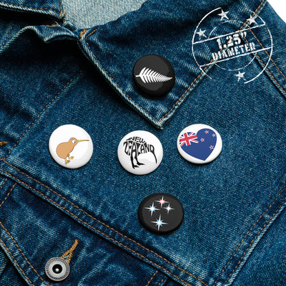 New Zealand Pin Button Set Of 5